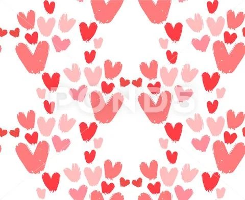 Seamless hearts pattern. Vector repeating texture. Stock Illustration