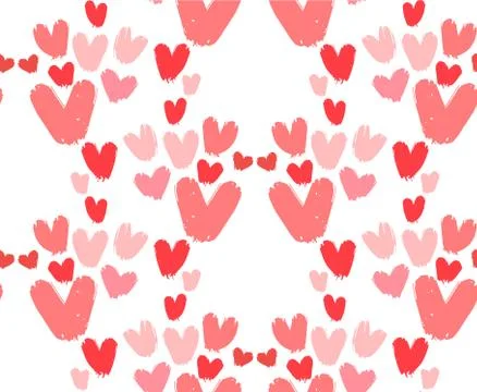 Seamless hearts pattern. Vector repeating texture. Stock Illustration