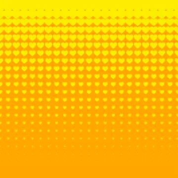 Seamless hearts pattern yellow background Stock Illustration