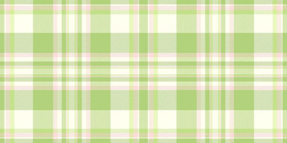 A seamless herringbone plaid pattern featuring soft green, pastel pink, and c Stock Illustration