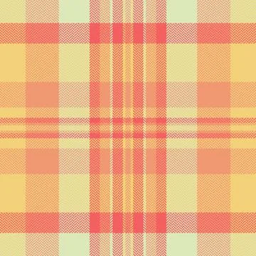 Seamless herringbone plaid pattern in vibrant coral and soft yellow. This cla Stock Illustration