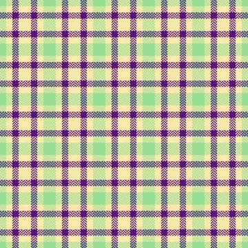Seamless herringbone plaid pattern in vibrant green, purple, and cream. Thi.. Stock Illustration