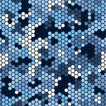 Seamless hex digital air force spot camo texture for army or hunting textile Stock Illustration