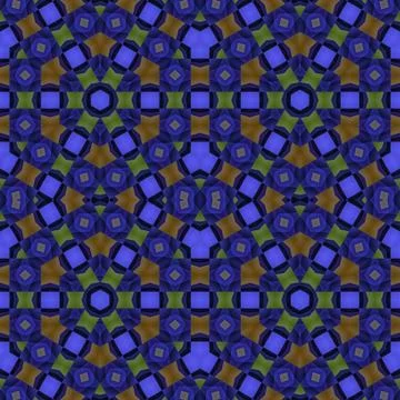 Seamless hexagon pattern blue brown green Stock Illustration