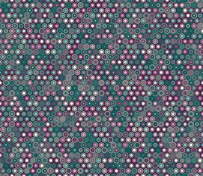 Seamless Hexagon Pattern. Geometric elements of varied style and color. Reg.. Ilustración de archivo