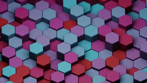 Seamless hexagon pattern, geometrically precise, creating a honeycomb-like, t 動画素材 296897960