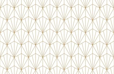 Seamless hexagon pattern with gold strip line , luxury art deco repeat back.. Illustrazione stock
