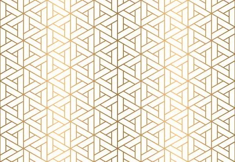 Seamless hexagon pattern with gold strip line. Stockillustratie