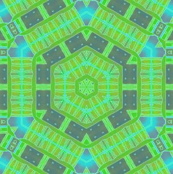 Seamless hexagon pattern green blue orange Stock Illustration