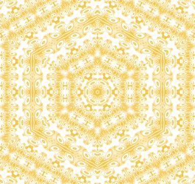 Seamless hexagon pattern ocher white Stock Illustration