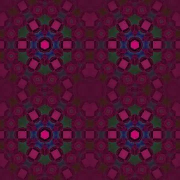 Seamless hexagon pattern red violet green Stock Illustration