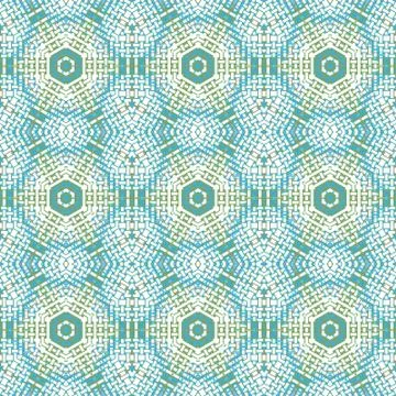 Seamless hexagon pattern turquoise green white yellow Stock Illustration