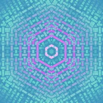 Seamless hexagon pattern turquoise purple violet Stock Illustration