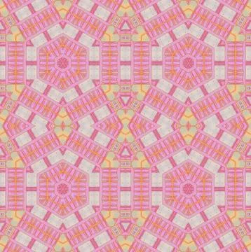 Seamless hexagon pattern violet orange Stock Illustration