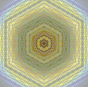 Seamless hexagon pattern yellow green gray Stock Illustration