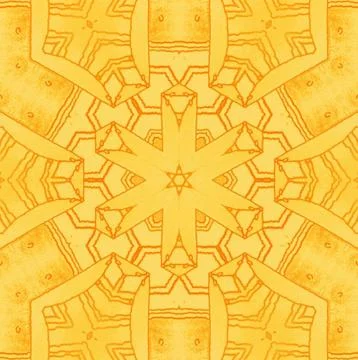 Seamless hexagon pattern yellow orange Stock Illustration