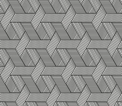Seamless Hexagon rattan pattern vector art Stock Illustration