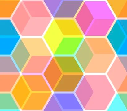 Seamless hexagonal background in soft pastel colors. Stock Illustration
