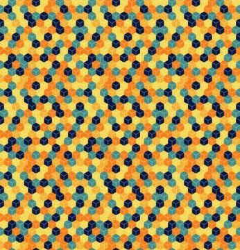 Seamless hexagonal - cube, cubic, honeycomb; pattern, 3d illusion Stock Illustration