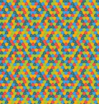 Seamless hexagonal - cube, cubic, honeycomb; pattern, 3d illusion, colorful Stock Illustration