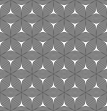 Seamless hexagonal curved line pattern Stock Illustration