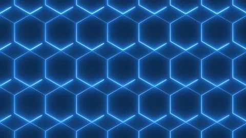 Seamless hexagonal grid pattern with neon lines. Hexagonal grid symbol for .. Stock Footage 337817017