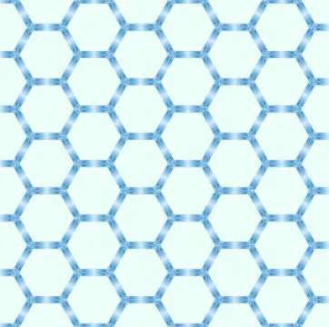 Seamless hexagonal metallic blue background in geometric shape. Stock Illustration