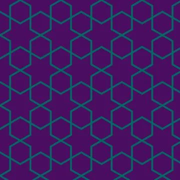 Seamless hexagonal mosaic grid pattern. indian, persian ornamental design Stock Illustration