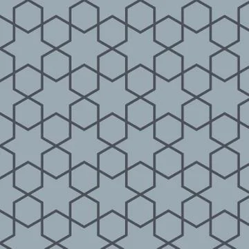 Seamless hexagonal mosaic grid pattern. indian, persian ornamental design Stock Illustration