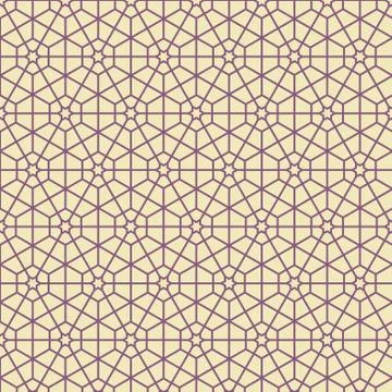 Seamless hexagonal mosaic grid pattern. indian, persian ornamental design Stock Illustration
