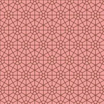 Seamless hexagonal mosaic grid pattern. indian, persian ornamental design Stock Illustration