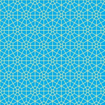 Seamless hexagonal mosaic grid pattern. indian, persian ornamental design Stock Illustration