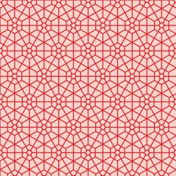Seamless hexagonal mosaic grid pattern. indian, persian ornamental design Stock Illustration