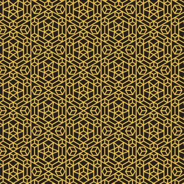 Seamless hexagonal mosaic grid pattern. indian, persian ornamental design Stock-Illustration