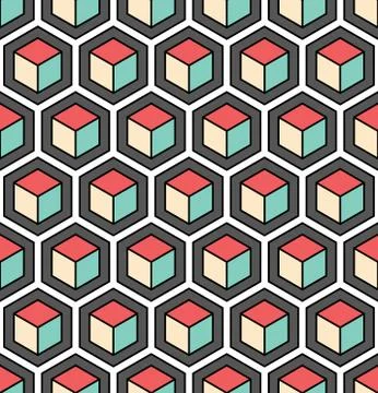 Seamless Hexagonal Pattern Stock Illustration