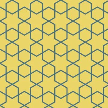 Seamless hexagonal star mosaic pattern. simple ornamental indian design. Stock Illustration