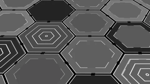 Seamless hexagonal tiles pattern glowing lines animation, modern tech-style.. Stock Footage 329849547