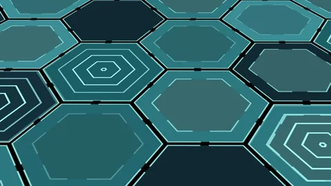 Seamless hexagonal tiles pattern glowing lines animation, modern tech-style.. Stock Footage 329849549