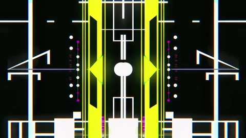Seamless Hi-Tech Glitch Abstract Geometric Pattern Futuristic Visual Motion Stock Footage 315416042