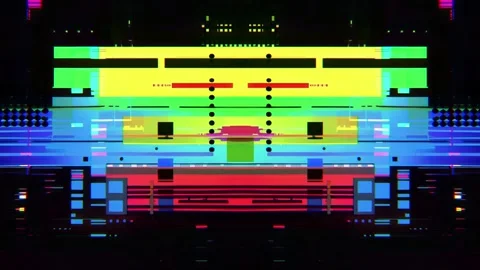 Seamless Hi-Tech Glitch Abstract Geometric Pattern Futuristic Visual Motion Stock Footage 315416322