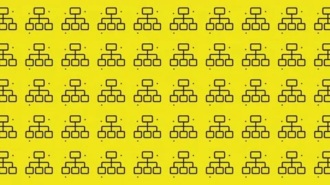 Seamless Hierarchy Chart Pattern Background with Corporate Organization Icons Stock Footage 344909230