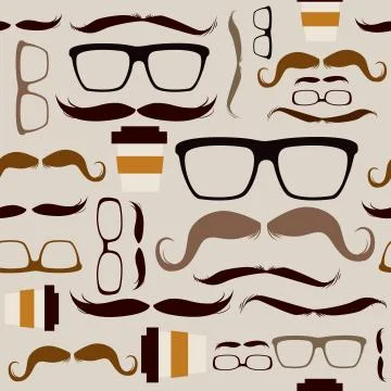 Seamless Hipster Pattern Background Stock Illustration