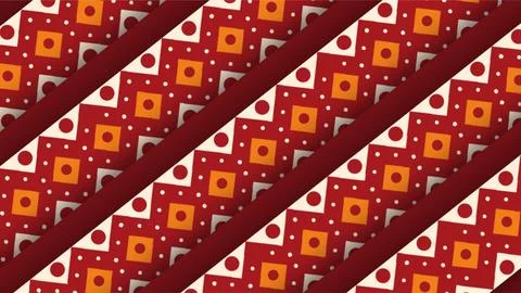 Seamless Hispanic Heritage Month Pattern with Red and Orange Geometric Diag.. Stockillustratie