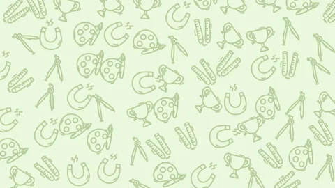 Seamless hobby icon pattern pastel green background for creative projects Stock Footage 328877694
