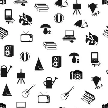 Seamless hobby pattern Stock Illustration