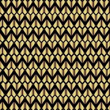 Seamless holiday geometric pattern vector. Golden texture. Stock Illustration