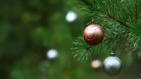 Seamless Holiday Loop with Pastel and Silver Ornaments and Bokeh Stock-Footage 344405248