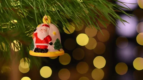Seamless Holiday Loop with Santa Figure and Blinking Bokeh Lights Stock-Footage 344391351
