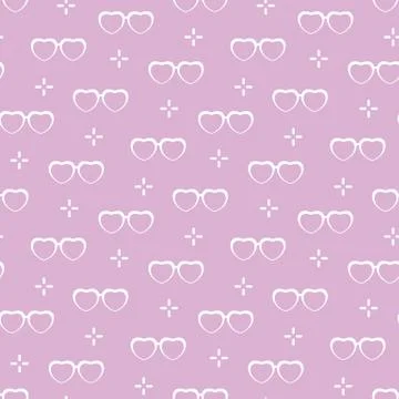 Seamless holiday pattern with heart shaped glasses Stock Illustration