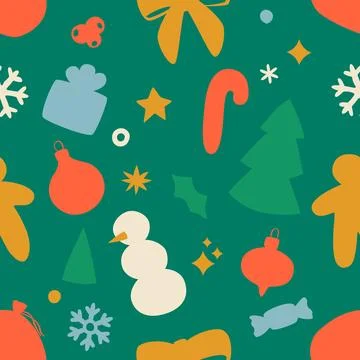 Seamless holiday pattern template Stock Illustration